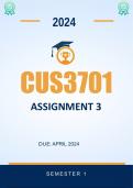 CUS3701 Assignment 3  2024 |Due 6 August 2024
