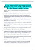 Dental Laws And Infection Control Final, Jurisprudence Exam Study Guide, NC Laws, NC, STUDY, Laws Quiz 1-9 (Solved)