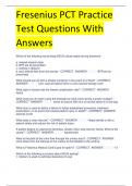 Fresenius PCT Practice Test Questions With Answers