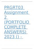 PRGRT03 Assignment 2 