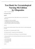 Test Bank for Gerontological Nursing 9th Edition by Eliopoulos