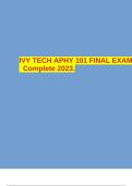 IVY TECH APHY 101 FINAL EXAM  Complete 2023.