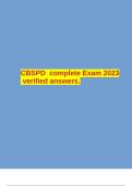 CBSPD complete Exam 2023 verified answers.