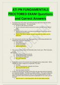 Bundle For ATI PN FUNDAMENTALS PROCTORED EXAM Questions and Correct Answers