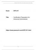 Salesforce Certified Advanced Administrator CRT-211 Dumps