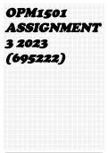 OPM1501 ASSIGNMENT 3 2023 (695222)