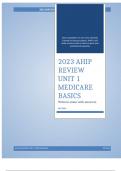 2023 AHIP REVIEW UNIT 1 MEDICARE BASICS