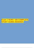 Exam 1 NURS 526 COMPLETE STUDY GUIDE 2023/2024.