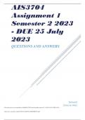 AIS3704 Assignment 1 Semester 2 2023 - DUE 25 July 2023