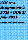 COS3751 Assignment 2 2023 - DUE 21 July 