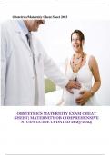 OBSTETRICS MATERNITY EXAM CHEAT  SHEET| MATERNITY OB COMPREHENSIVE  STUDY GUIDE UPDATED 2023-2024