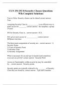 CLN 251/252 8:Security Classes Questions Wih Complete Solutions