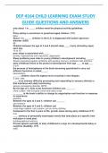 DEP 4164 CHILD LEARNING EXAM STUDY  GUIDE QUESTIONS AND ANSWERS