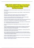 AMR EVOC NEOP Written Final Exam 2023 Test Questions With Correct Verified Answers