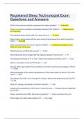 Registered Sleep Technologist Exam Questions and Answers.latest 2023 graded a plus