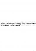 BIOD 121 Portage Learning M2 Exam Essentials in Nutrition 100% Verified.