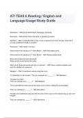ATI TEAS 6 Reading / English and Language Usage Study Guide Questions & Answers 2023 ( A+ GRADED 100% VERIFIED)