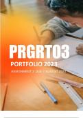 PRGRT03 Portfolio Assignment 3 (Due: 7 August 2023)