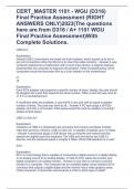 CERT_MASTER 1101 - WGU (D316) Final Practice Assessment (RIGHT ANSWERS ONLY)2023(The questions here are from D316 / A+ 1101 WGU Final Practice Assessment)With Complete Solutions.