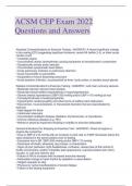 ACSM CEP Exam 2022  Questions and Answers