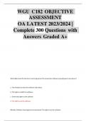 WGU C182 OBJECTIVE ASSESSMENT OA LATEST 2023/2024 |  Complete 300 Questions with Answers Graded A+