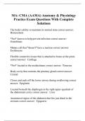 MA: CMA (AAMA) Anatomy & Physiology Practice Exam Questions With Complete Solutions