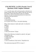 CMA REVIEW: (AAMA) Practice Test #2 Questions With Complete Solutions