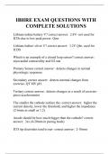 IBHRE EXAM QUESTIONS WITH COMPLETE SOLUTIONS