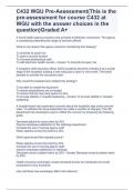 C432 WGU Pre-Assessment(This is the pre-assessment for course C432 at WGU with the answer choices in the question)Graded A+