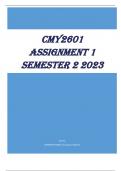 CMY2601 Assignment 1 Semester 2 2023