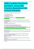 AWS Certified Solutions Architect  Associate Practice Questions And Correct Answers