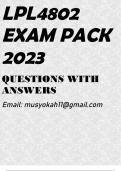 LPL4802 EXAM PACK 2023