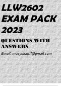 LLW2602 EXAM PACK 2023