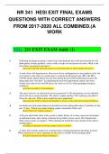 NR 341 HESI EXIT FINAL EXAMS QUESTIONS WITH CORRECT ANSWERS FROM 2017-2020 ALL COMBINED.(A  WORK