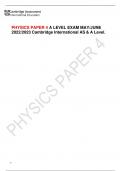 PHYSICS PAPER 4 A LEVEL EXAM MAY/JUNE  2022/2023 Cambridge International AS & A Level.