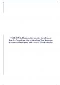 TEST BANK; Pharmacotherapeutics for Advanced Practice Nurse Prescribers, 5th edition Woo Robinson. Chapter 1-55 Questions And Answers With Rationales