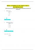 HESI A2 MODULE SECTION II SET I MATHEMATICS