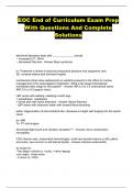 EOC End of Curriculum Exam Prep With Questions And Complete Solutions