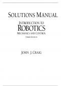 Introduction to Robotics Mechanics and Control 3rd Edition By John Craig (Solution Manual)