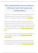 WGU Fundamentals for Success in Business - D072 Study Guide with Complete and Verified Solutions