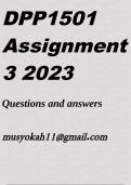 DPP1501 Assignment 3 2023