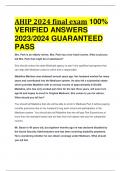 AHIP 2024 final exam 100%  VERIFIED ANSWERS  2023/2024 GUARANTEED  PASS