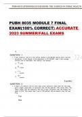 PUBH 8035 MODULE 7 FINAL EXAM(100% CORRECT) ACCURATE 2023 SUMMER/FALL EXAMS