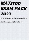 MAT3700 EXAM PACK 2023