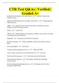 CTR Test Q&As | Verified | Graded A+