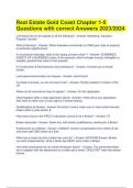 Gold Coast Real Estate Final Exam Study Guide (only contains highlights from Ch's 1, 2,3,4 and some of 11), Gold Coast Florida Real Estate Exam - Chapter 9 Questions and Answers, Gold Coast School Real Estate Graded A+, Gold Coast Real Estate Exam Questi