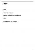 ocr A Level Computer Science (H446-02) June2022 Mark Scheme