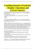 Coaching Intensive Practicum - Module 1 Questions and Correct Answers