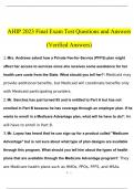 AHIP 2023 Final Exam Test Questions and Answers (Verified Answers)