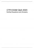 CTR EXAM Q&A 2023 Verified Questions and Answers